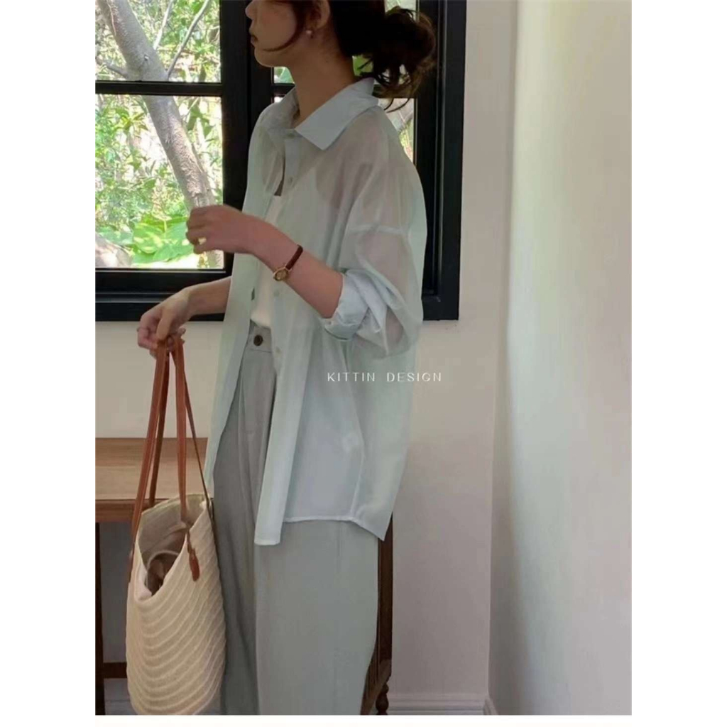 Áo sơ mi lụa tơ xẻ sau khuy lưng SM-2032 CHALIN hàn xẻng, dễ mix đồ