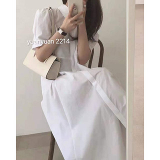 Váy sơ mi thô cộc tay dáng dài V-2214 CHALIN thô mềm hàn xẻng