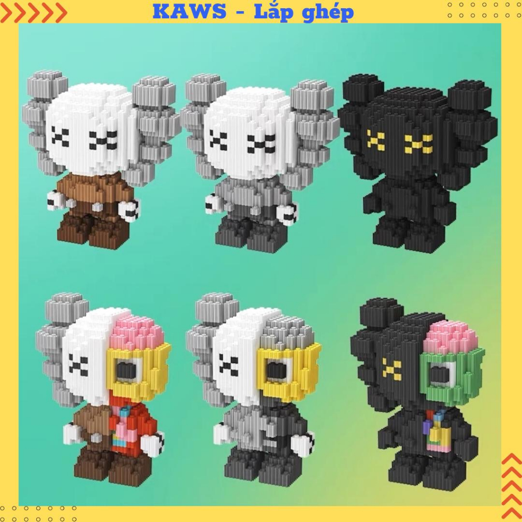Đồ chơi lắp ghép KAWS size Nhỏ - Mô hình lắp ghép KAWS Giải Phẫu đủ bộ mini "Linhlinh29219"