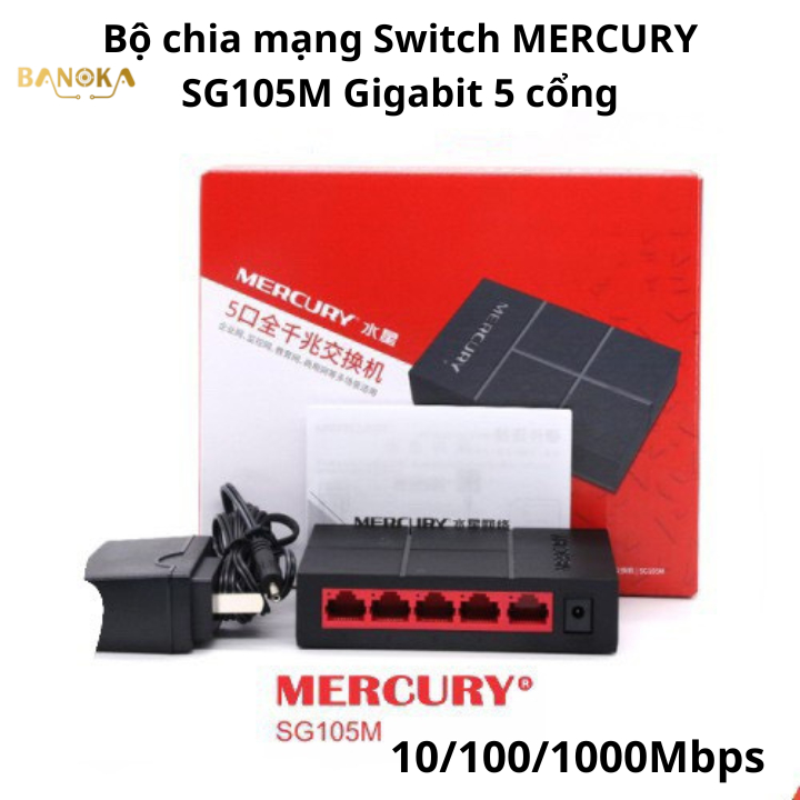 Bộ chia mạng Switch MERCURY SG105M Gigabit 5 cổng-Tốc độ cao 10/100/1000Mbps