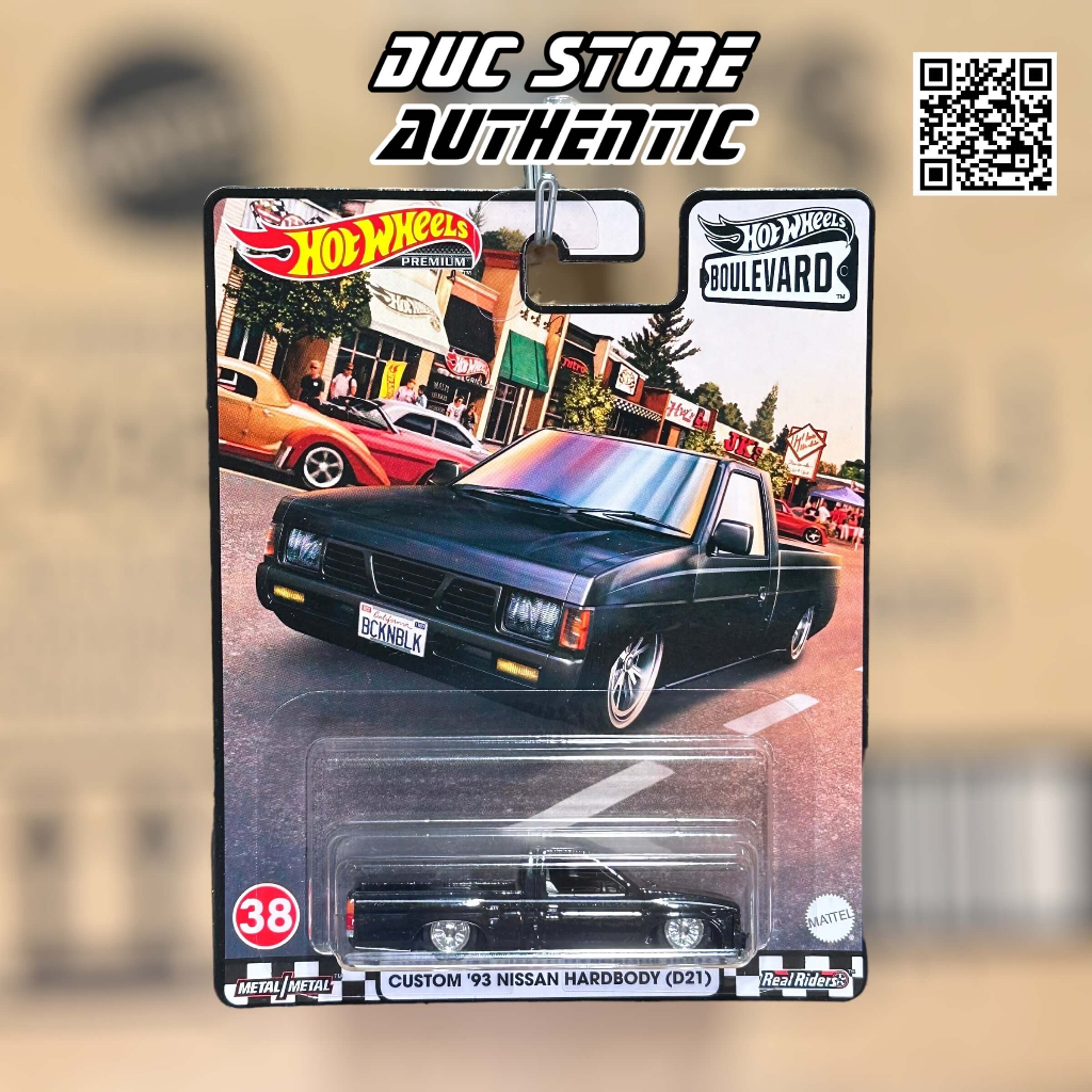 ducstore.vn Xe mô hình GRM09 Hot Wheels Premium Custom '93 Nissan Hardbody (D21) - bánh cao su