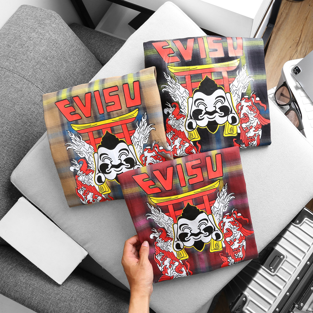 Áo sơ mi dài tay ngắn tay EVISA họa tiết in ông địa xịn xò không phai không tróc không xù lông ĐTREND.SHOP