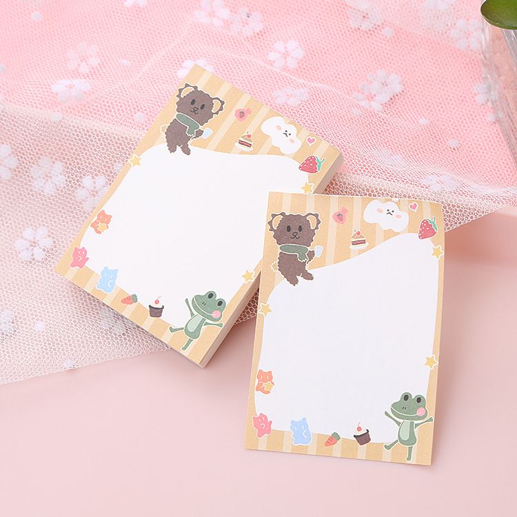 Giấy note học sinh họa tiết hoạt hình cute, không có keo dán