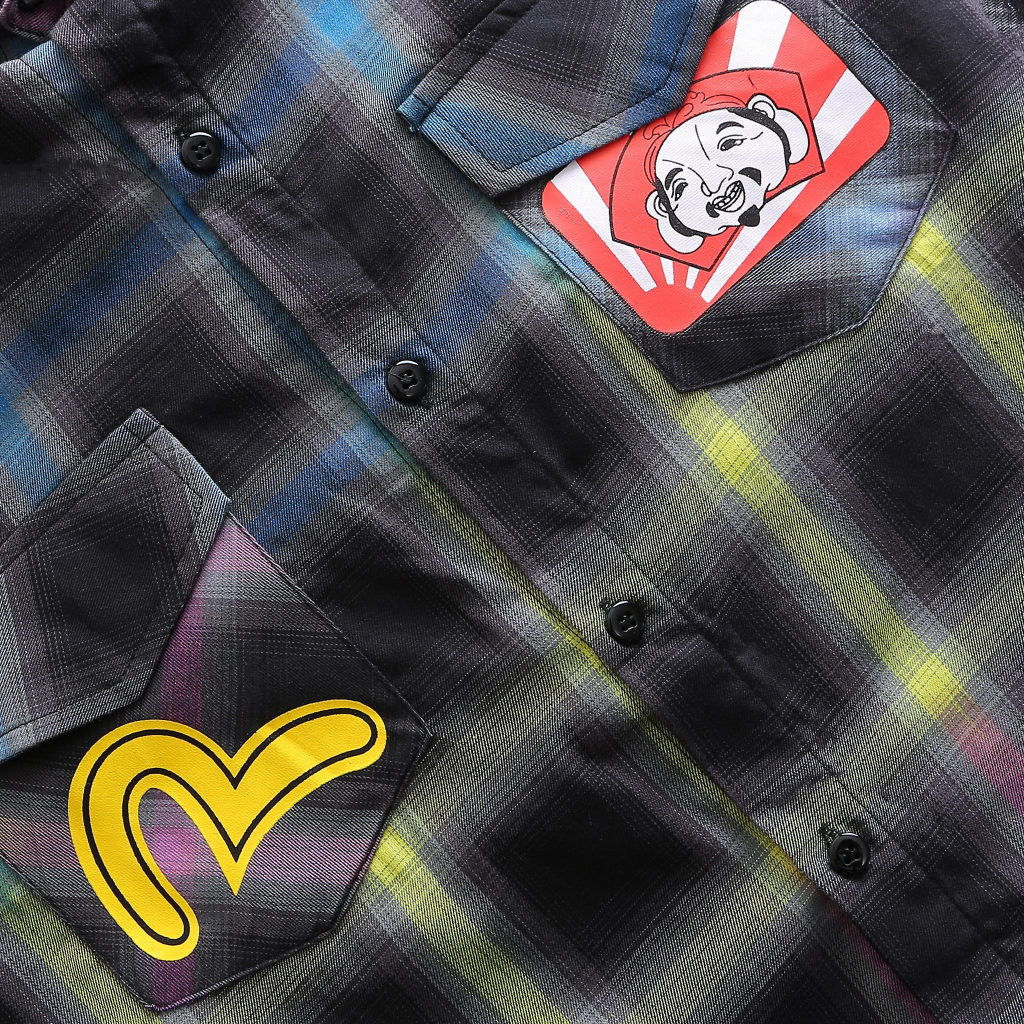 Áo sơ mi dài tay ngắn tay EVISA họa tiết in ông địa xịn xò không phai không tróc không xù lông ĐTREND.SHOP