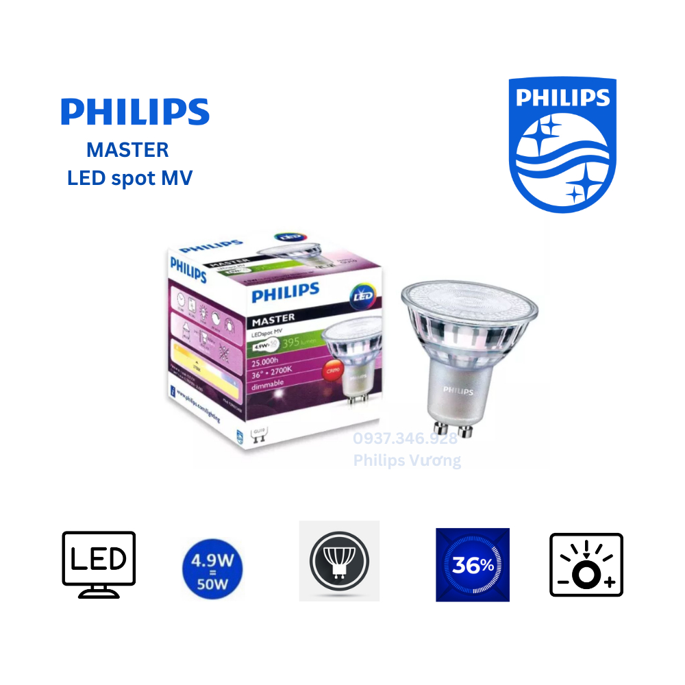 Bóng đèn Philips Master LEDSpot MV GU10 4.9W
