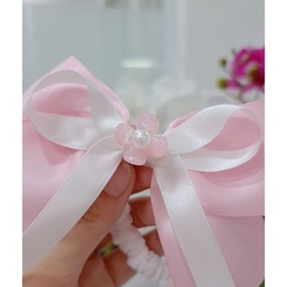 Cột tóc (kẹp) nơ lụa đính hoa xinh