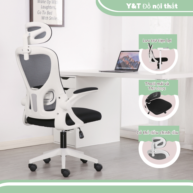 Y&T ghế xoay văn phòng Khuyến mãi Ghế gaming Ghế lưới  chỉnh độ cao  Bảo vệ cột sống cổ tử cung  Tay vịn có thể điều chỉnh Giá thấp nhất