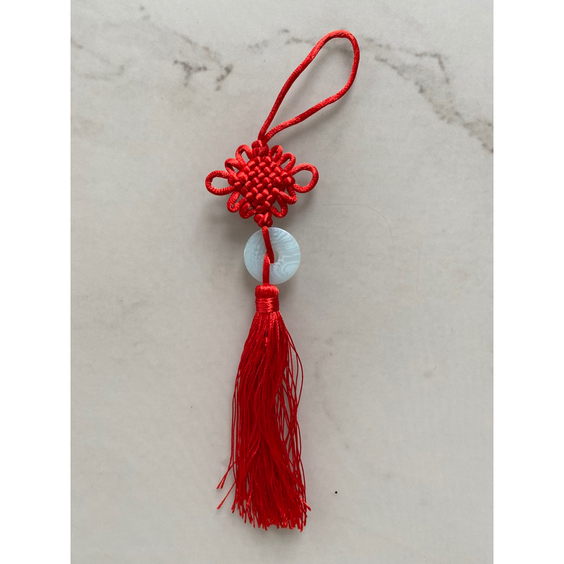 (1 cái)Dây treo tua rua trang trí đồng tâm ngọc bội 26cm, nguyên liệu làm trang sức cổ trang, Nguyên liệu diy