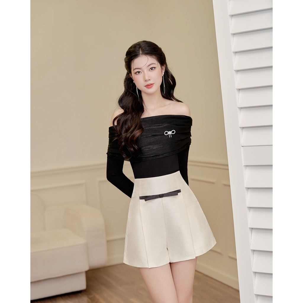 Áo trễ vai xếp ly - Joie Blouse
