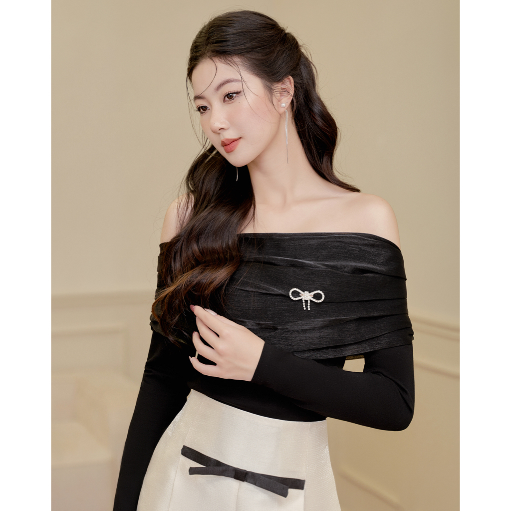 Áo trễ vai xếp ly - Joie Blouse