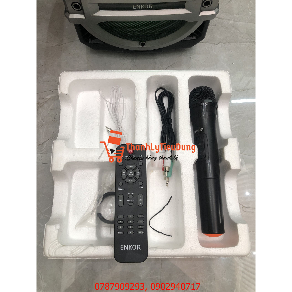 Loa Kéo Bluetooth Karaoke Enkor L0810K Đen 25W - HÀNG TRƯNG BÀY - KHÔNG CÓ REMOTE