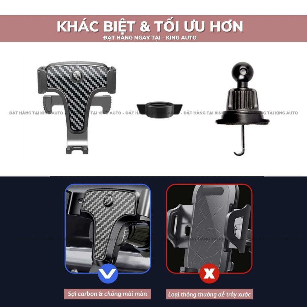 Giá đỡ điện thoại trên ô tô kẹp khe cửa gió điều hòa xoay 360 độ cao cấp