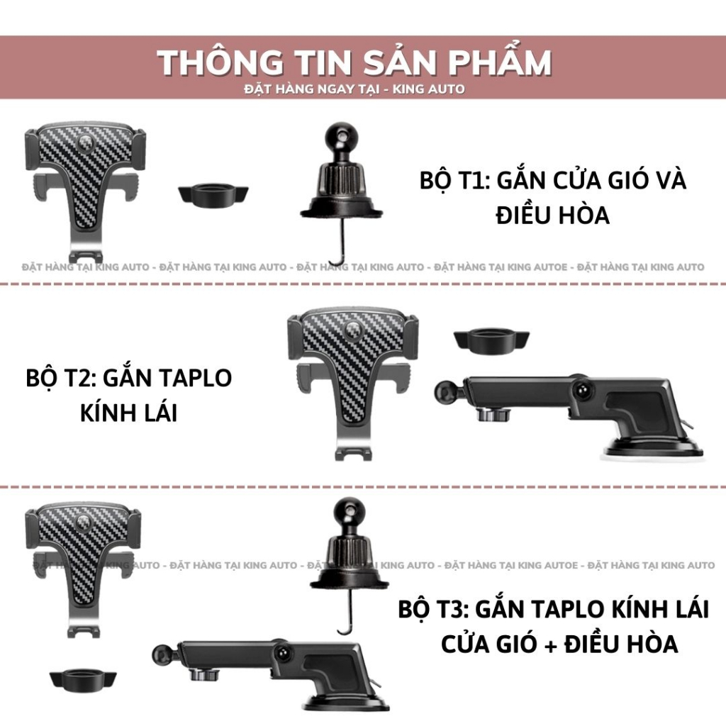 Giá đỡ điện thoại trên ô tô kẹp khe cửa gió điều hòa xoay 360 độ cao cấp | BigBuy360 - bigbuy360.vn