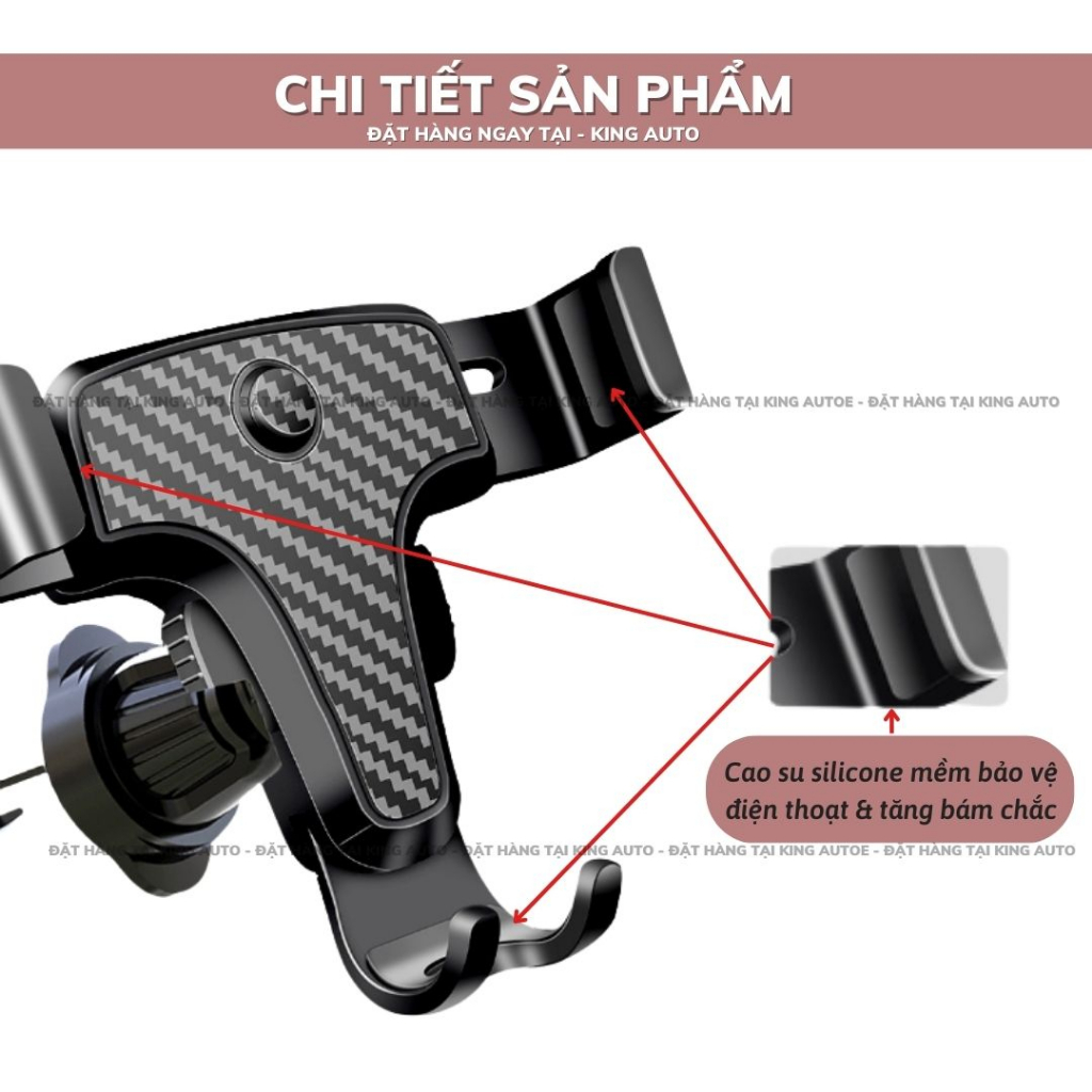 Giá đỡ điện thoại trên ô tô kẹp khe cửa gió điều hòa xoay 360 độ cao cấp | BigBuy360 - bigbuy360.vn