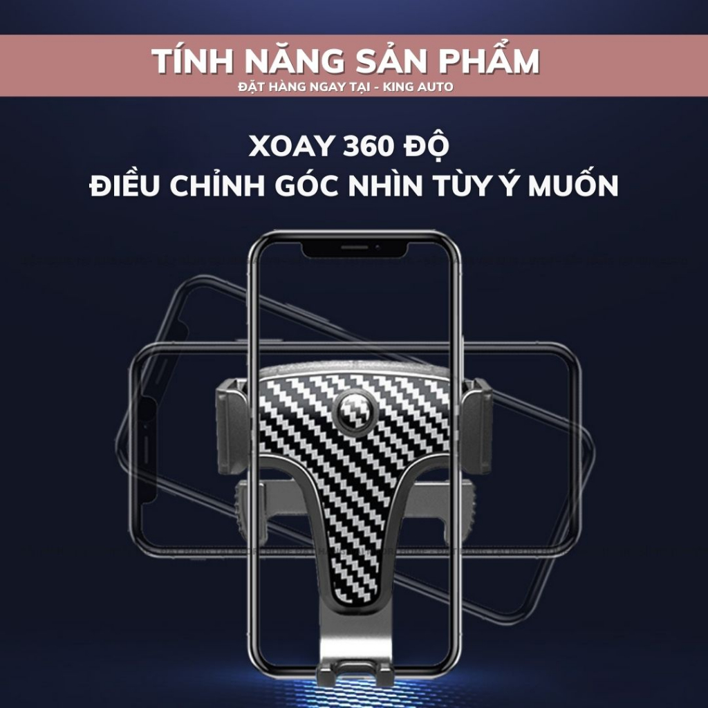 Giá đỡ điện thoại trên ô tô kẹp khe cửa gió điều hòa xoay 360 độ cao cấp | BigBuy360 - bigbuy360.vn