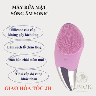 Máy rửa mặt sóng âm sonic facial brush thiết bị massage mặt hiện đại dụng cụ mát xa chăm sóc da
