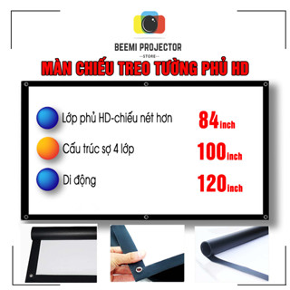 Màn chiếu phim tương phản dán tường di động 84inch 100inch 120inch chuyên dụng cho máy chiếu chất lượng cao cấp