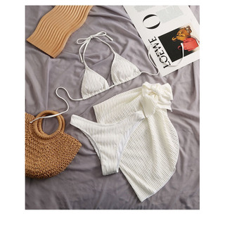 Bikini set 3 chi tiết tam giác lỗ dập gân