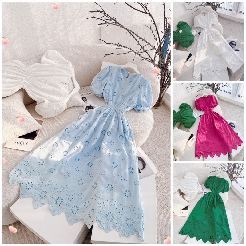 ĐẦM MAXI REN XÔ TAY PHỒNG