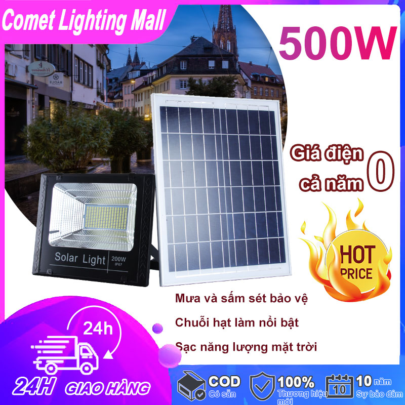 CLM Đèn Năng Lượng Mặt Trời IP67 chống thấm nước50W 100W 200W 300W 500W tiết kiệm năng lượng Đèn Led Năng Lượng Mặt Trời