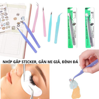 Nhíp gắp sticker, gắn lông mi giả,đính đá đầu nhọn,đầu cong