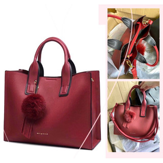 TNS-Túi xách tay công sở nhiều ngăn da mềm cao cấp Miyacio handbag-màu đỏ mận sang trọng