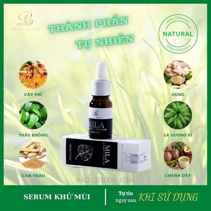 Khử mùi hôi nách MILA,serum hôi nách ngăn ngừa mùi và giúp mờ thâm làm trắng nách