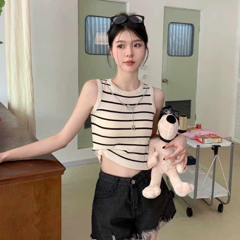 Áo balo không tay chất mongtoghi siêu mịn dáng ngắn croptop siêu hack dáng freesize