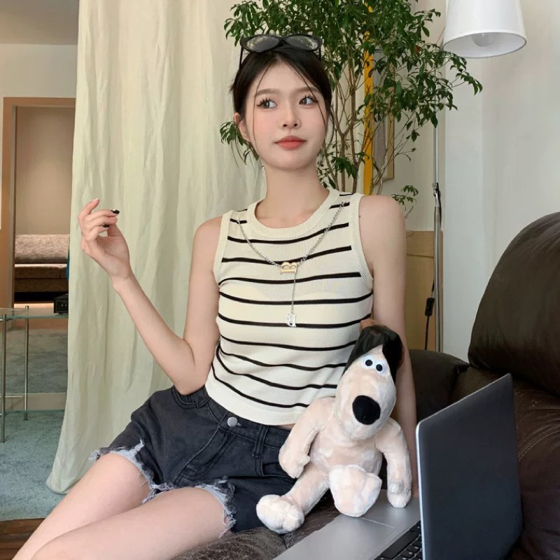 Áo balo không tay chất mongtoghi siêu mịn dáng ngắn croptop siêu hack dáng freesize