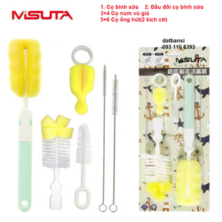 Cọ rửa bình sữa mút xốp 6 chi tiết cao cấp