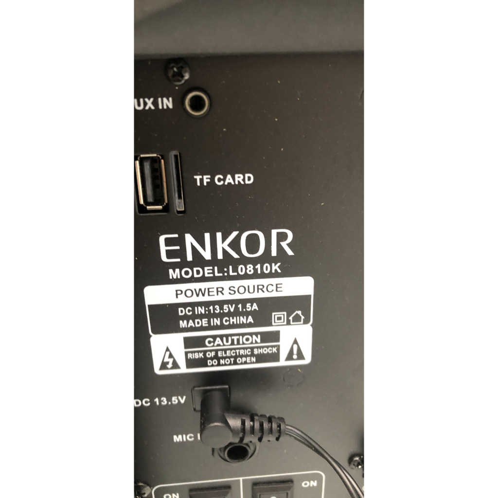 Loa Kéo Bluetooth Karaoke Enkor L0810K Đen 25W - HÀNG TRƯNG BÀY - KHÔNG CÓ REMOTE