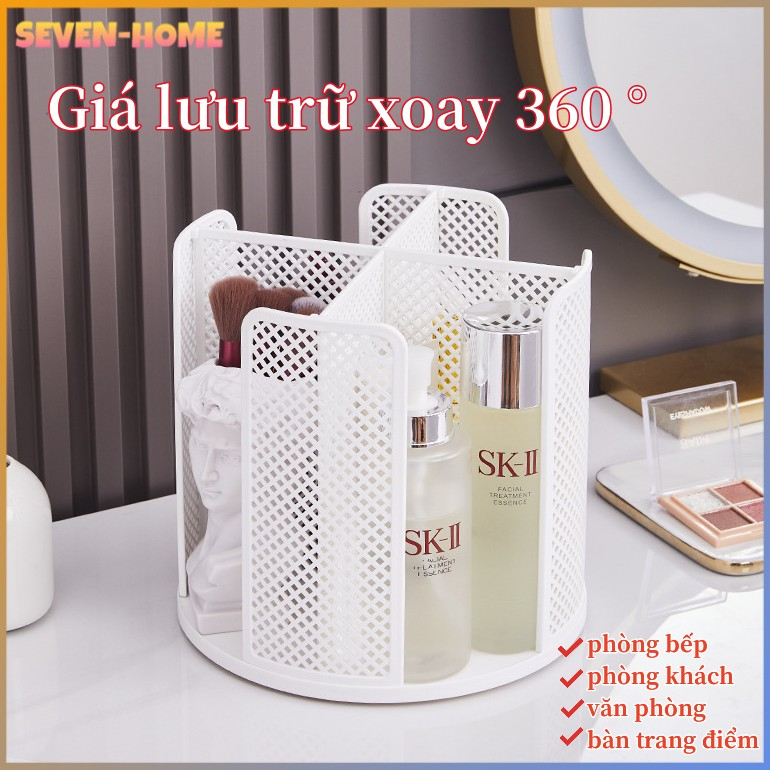 kệ để mỹ phẩm，Kệ để cốc, ly nhựa, đựng trà sữa xoay tròn 360 độ đa năng nhựa PS cao cấp，trắng/đen/xám