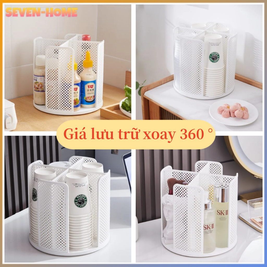 khay đựng cốc, cốc nhựa chia ngăn xoay 360 độ, Giá để cốc cà phê, Kệ ly nhựa, đựng trà sữa chất liệu nhựa PS cao cấp