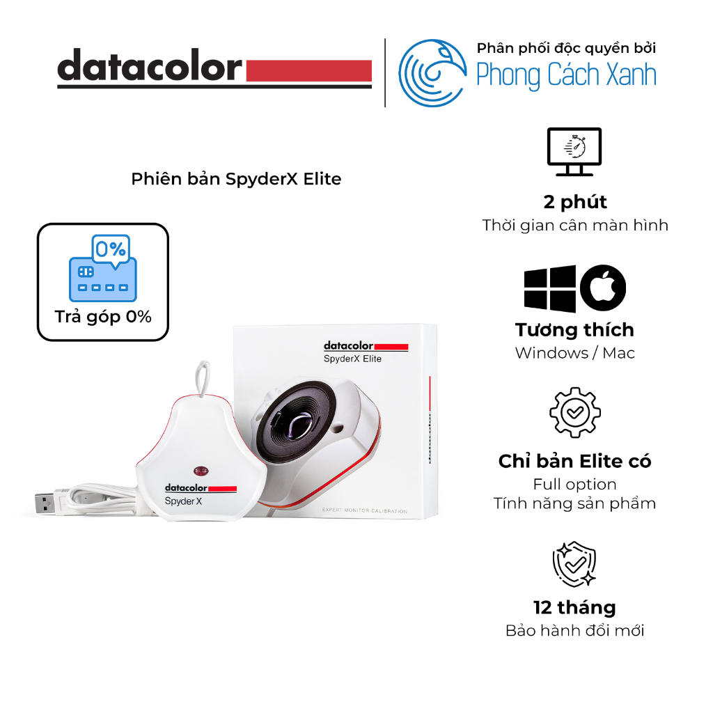 Thiết bị cân màu màn hình máy tính Datacolor SpyderX Elite - Hàng Chính Hãng