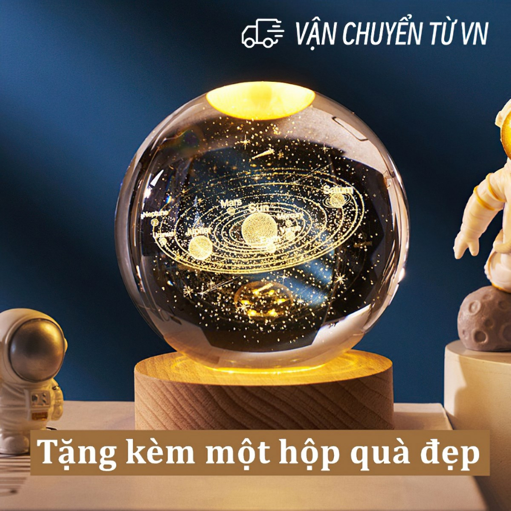 Đèn Ngủ 3D Quả Cầu Pha Lê Phát Sáng, Quà Tặng Sinh Nhật, Quà Lưu Niệm, Qùa Tặng Giáng Sinh