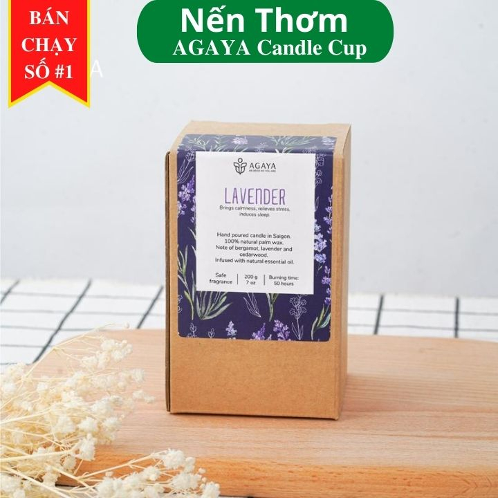 Nến thơm hương hoa Lavender nhẹ nhàng, thơ mộng Agaya Candle Cup tinh dầu thiên nhiên - Hương LAVENDER