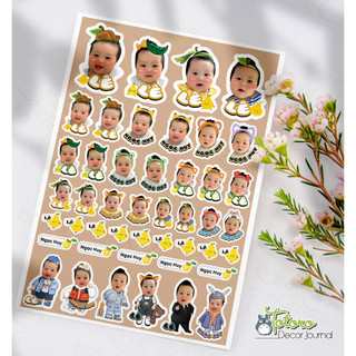 In sticker theo yêu cầu cho bé 1 tờ a4 dán bình sữa, dán xe, dán vali, mũ bảo hiểm..