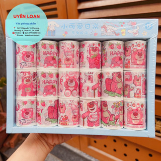 Băng keo washi tape gấu dâu