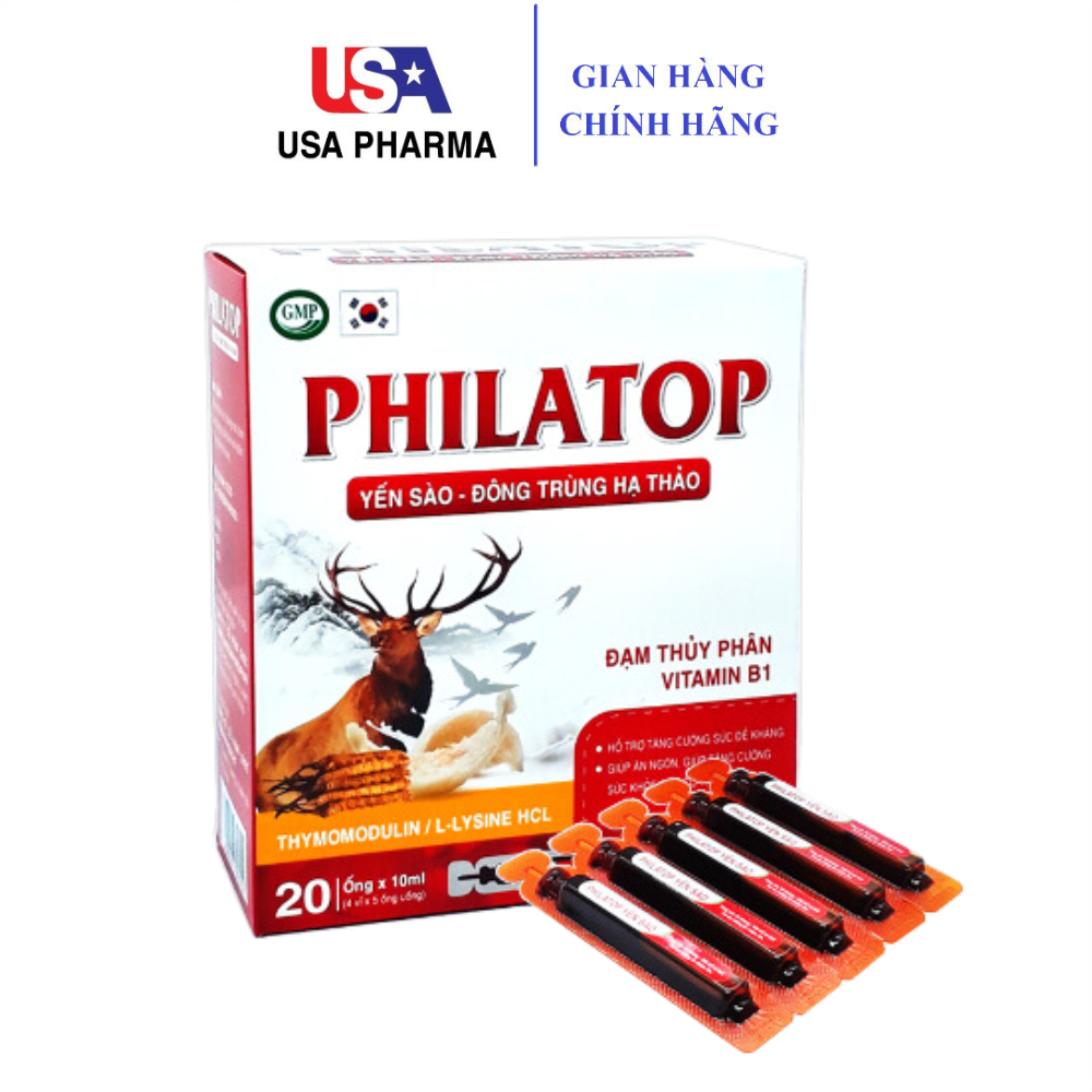 Philatop Yến Sào - Đông Trùng Hạ Thảo giúp bé ăn ngon, tăng sức đề kháng - Hộp 20 ống