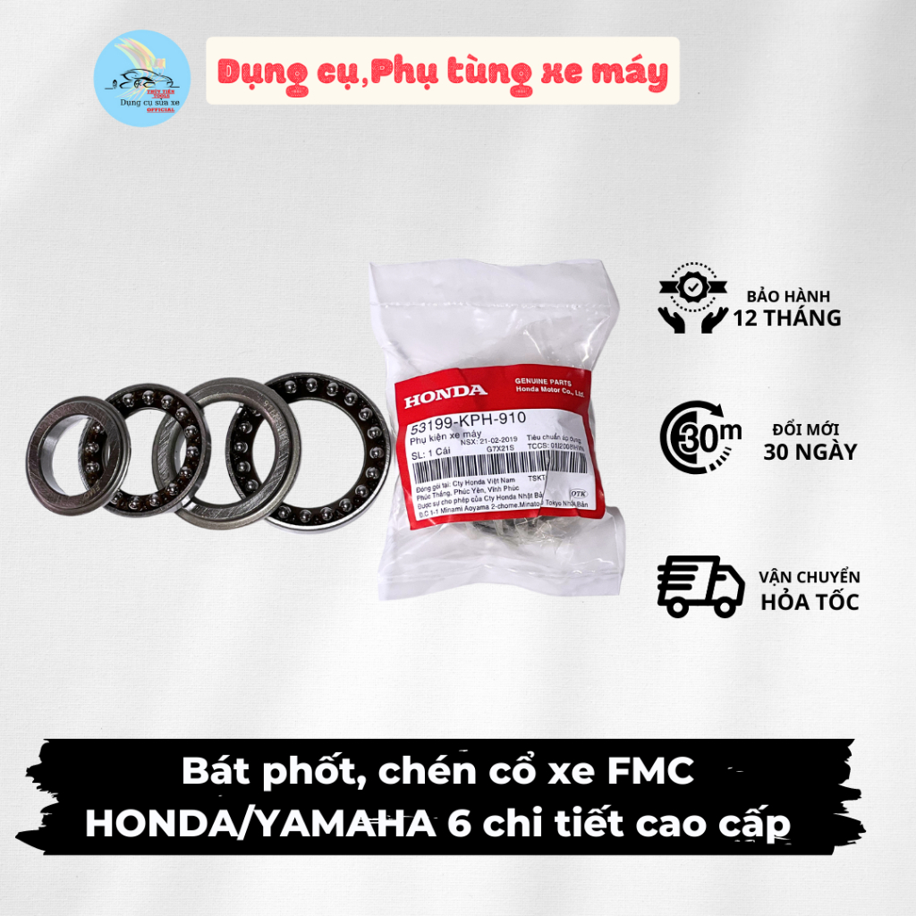 Bát phốt, chén cổ xe FMC HONDA/YAMAHA 6 chi tiết cao cấp