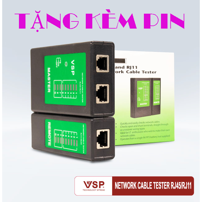 HỘP TEST CÁP MẠNG RJ45 KÈM SẴN PIN