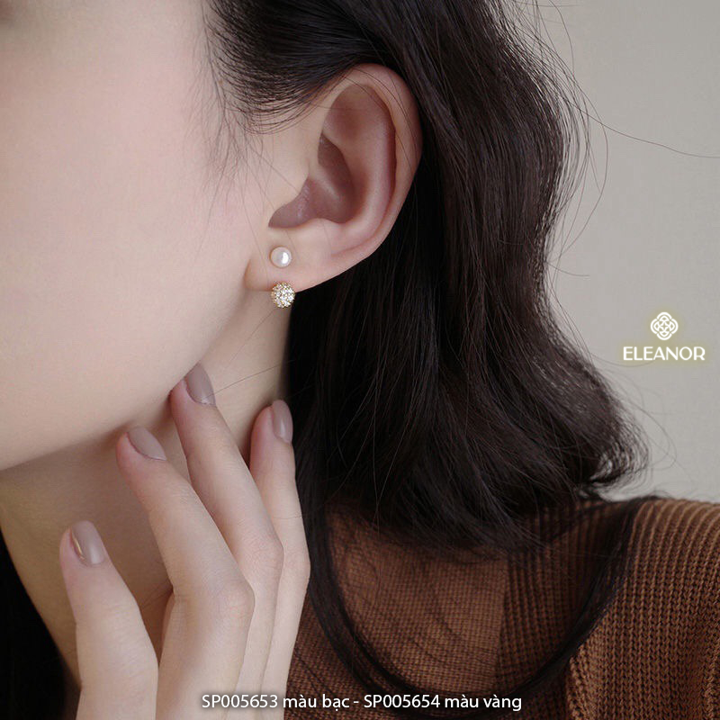Bông tai nữ chuôi bạc 925 Eleanor Accessories đính ngọc trai nhân tạo phụ kiện trang sức 5653