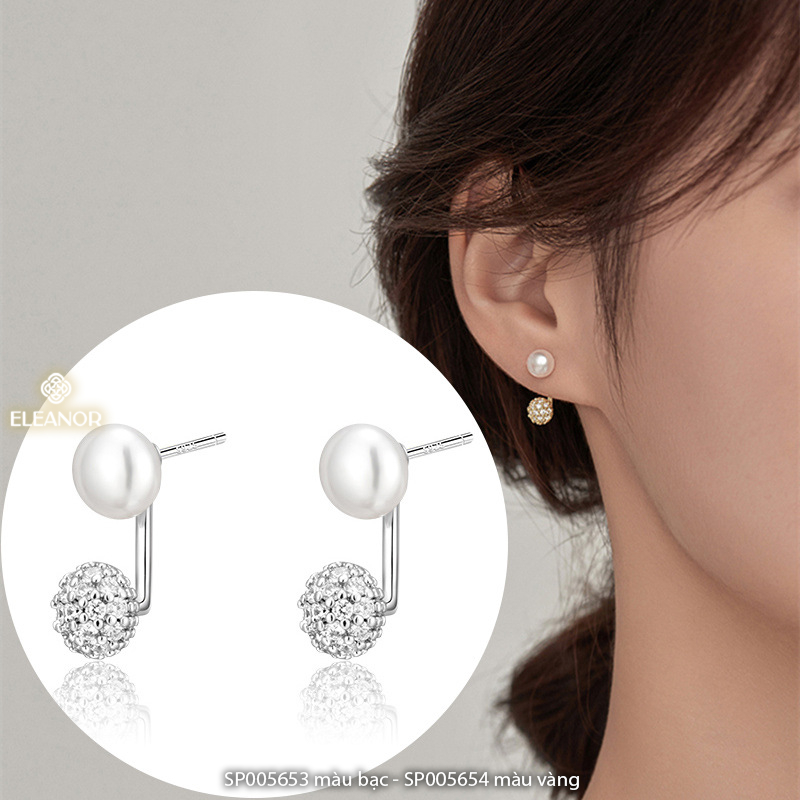 Bông tai nữ chuôi bạc 925 Eleanor Accessories đính ngọc trai nhân tạo phụ kiện trang sức 5653