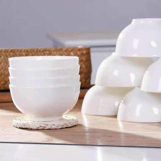 Chén sứ trắng trơn ăn cơm set 10 cái
