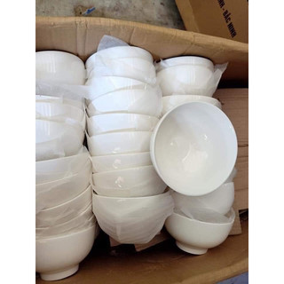 Chén sứ trắng trơn ăn cơm set 10 cái