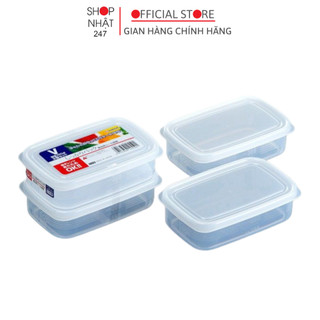 Set 2 hộp nhựa đựng thực phẩm 450ml dùng được cho lò vi sóng, tủ đông nội địa Nhật Bản - Nakaya