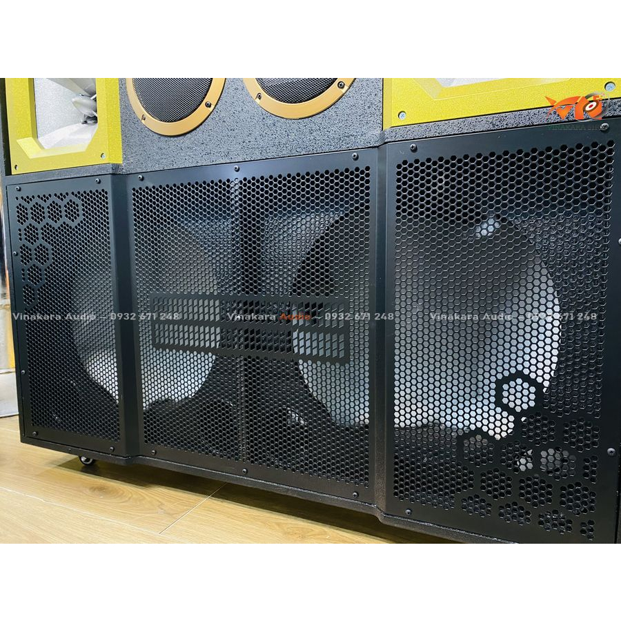 Vỏ thùng loa kéo xài mạch 4 tấc đôi CLK 402T PRO, 2 bass 40cm, 2 loa trung, 2 loa treble, mạch 19x38