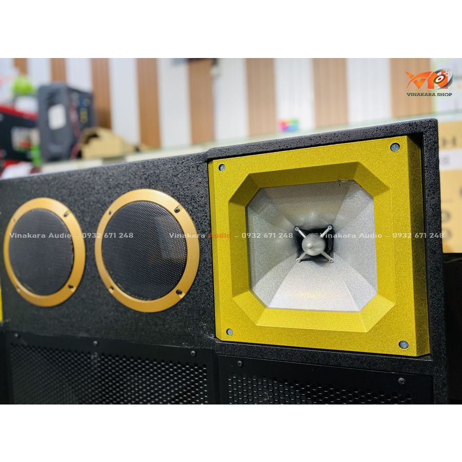 Vỏ thùng loa kéo xài mạch 4 tấc đôi CLK 402T PRO, 2 bass 40cm, 2 loa trung, 2 loa treble, mạch 19x38