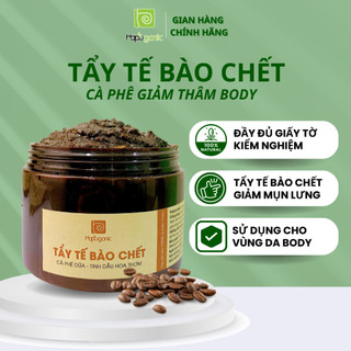 BODY SCRUB - TẨY TẾ BÀO CHẾT CAFE DỪA HAPUGANIC HANDMADE 300Gr