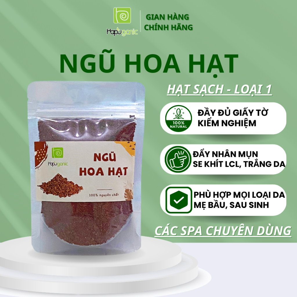 Ngũ Hoa Hạt Nguyên Chất Handmade Hạt Đình Lịch Đắp Mặt Ngừa Mụn Dưỡng Da Mang Lại Một Làn Da Đẹp Hapuganic